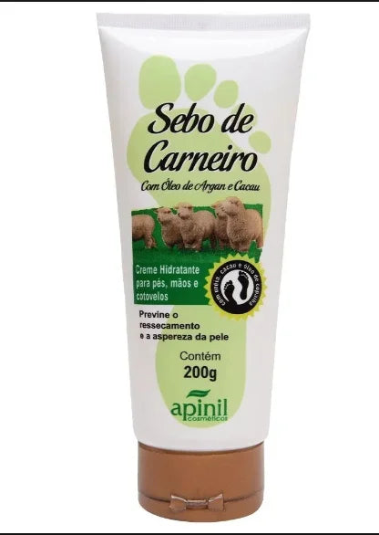 Sebo de Carneiro Creme Hidratante com Óleo de Argan e Cacau 240g